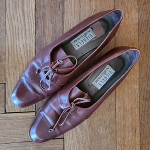 1970'S Brown Leather Women's Oxford Loafer. Made in Italy.
